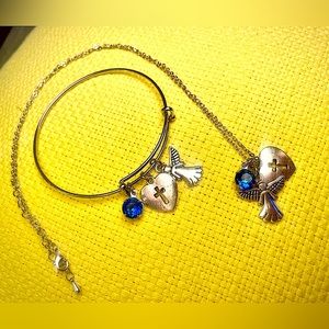 Sterling Silve Swarovski Angel, Charm, Crystal Set.